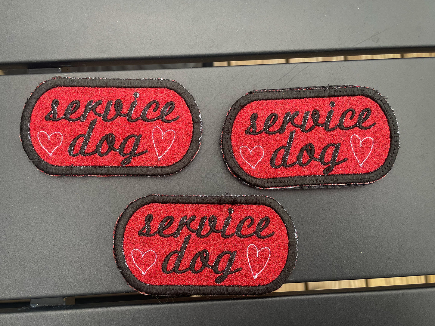Red Glitter Velcro